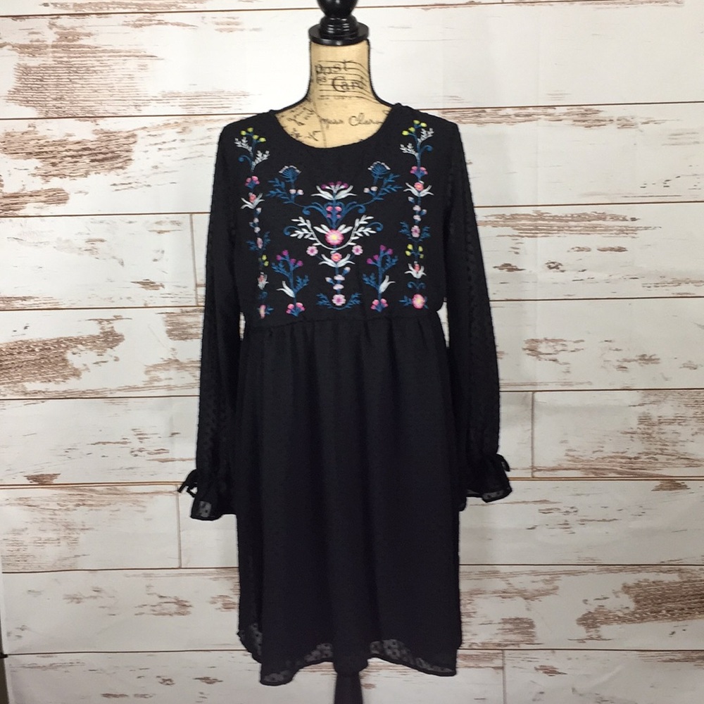 Black Dress with Embroidery